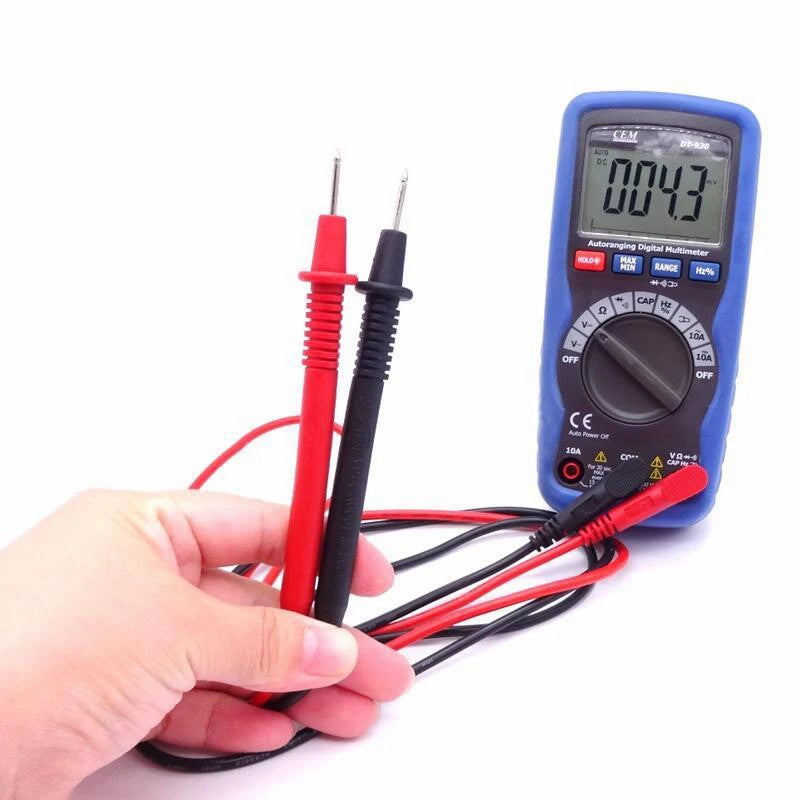 CEM DT-930 Digital Multimeter Compact Full Protection AC DC Resistance Capacitance Frequency Detection Safety Design 6000 Bit CEM DT-930 Digital Multimeter Compact Full Protection AC DC Resistance Capacitance Frequency Detection Safety Design 6000 Bit